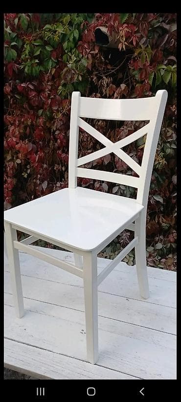 Шкафы: Стул для кухни, Новый, Дерево, цвет - Белый — 4