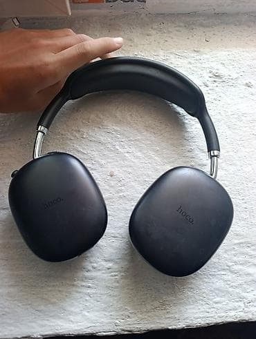 мишкерный пульт: Беспроводные накладные наушники Hoco (черные) - Форм-фактор — 1