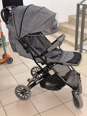 коляски даром: Прогулочная коляска Skillmax, серого цвета - Легкая складная — 3