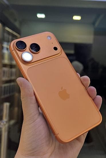 чехол 16 про: IPhone (корпус в оранжевом цвете), разъём USB‑C, двойная основная — 1