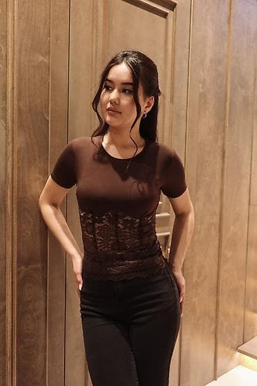 футболка и туника: Футболка, Облегающая модель, Трикотаж, Новый, Стандарт — 2