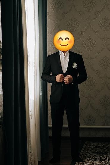 1500с.Мужской костюм-тройка Rafenelli Slim Fit цвет; тем.синий -