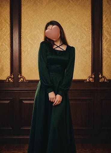 Личные вещи: Вечернее платье, Русалка, Длинная модель, Атлас, С рукавами, S — 2