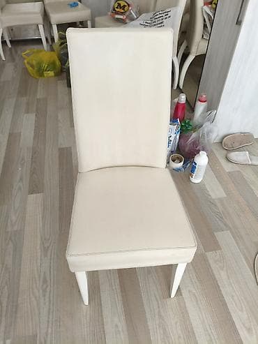 small table: Стул для кухни, Б/у, МДФ, цвет - Белый — 1