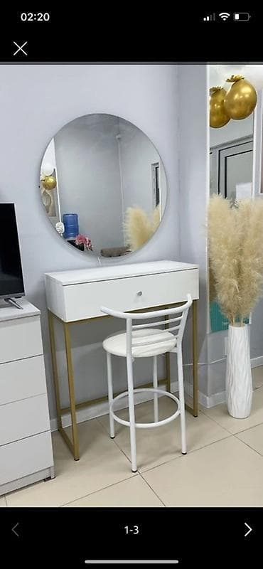 куханный буфет: Туалетный столик, С зеркалом, цвет - Белый — 1