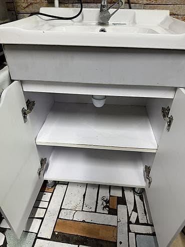 Дом и сад: Тумба для ванны, С раковиной, ЛДСП, цвет - Белый — 3