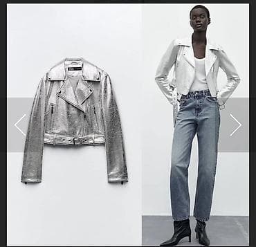 Жеке буюмдар: Женская косуха ZARA, серебристый металлик - Фактурный — 3