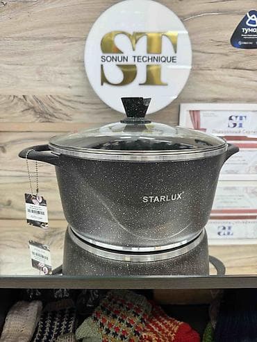 sonun: Кастрюля STARLUX с антипригарным мраморным покрытием и стеклянной — 1