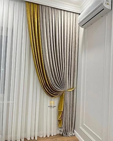 шторы из органзы: Комплект штор, Велюр, С тюлем в комплекте, Готовое изделие, Для зала — 1