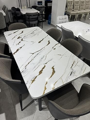 dinner table: Кухонный стол и стул, цвет - Белый — 3