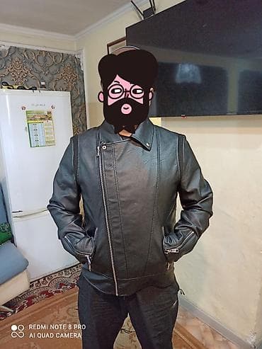 Мужская кожаная косуха, черного цвета. - Материал: натуральная кожа — 3