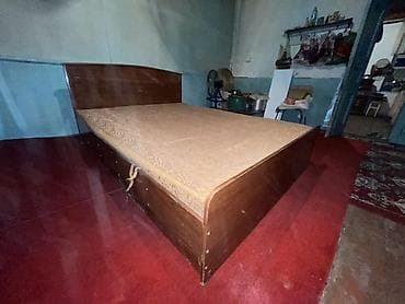 Двуспальная кровать, С матрасом, длина - 195 см