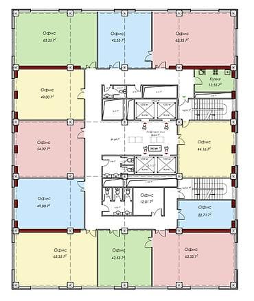марч центр: Продажа офисов 40 м², Без ремонта, Без мебели, Бизнес центр, 4 этаж — 7