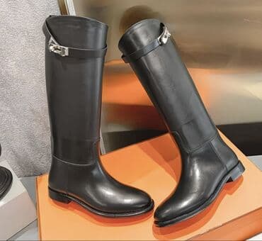зимние обуви: Сапоги Hermès Jumping Boots - Модель: женские высокие сапоги в стиле — 8