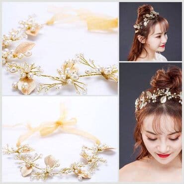 изделия ручной работы: Свадебный головной убор, заколка - веточка, ручной работы с жемчугом — 2