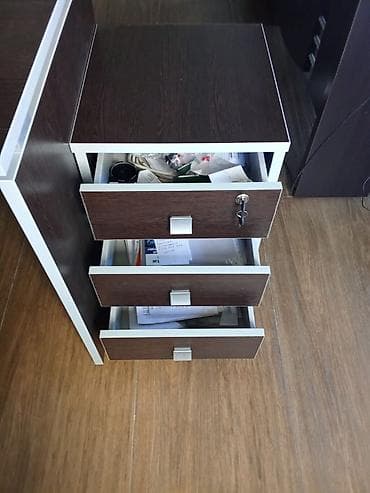 Офис шкафтары: Кеңсе эмереги комплекти, Шкаф, ДСП, түсү - Күрөң — 5