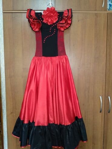 карнавальные костюмы прокат: Детское платье, цвет - Красный, Б/у — 4