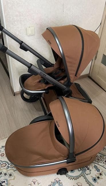 детские коляски 3 в 1: Коляска, Anex, цвет - Коричневый, Б/у, Платная доставка, Самовывоз — 1