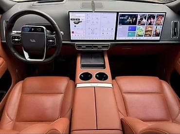 tesla model x: Электромобиль (кроссовер, 5‑дверный) премиум-класса в бежевом цвете — 7