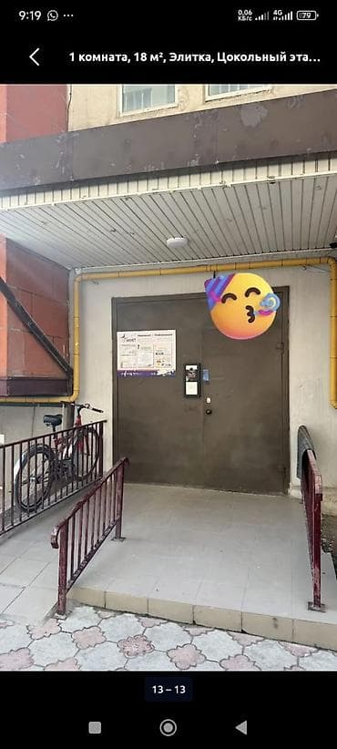 изумруд бишкек: 1 бөлмө, 18 м², Элитка, Евроремонт — 7