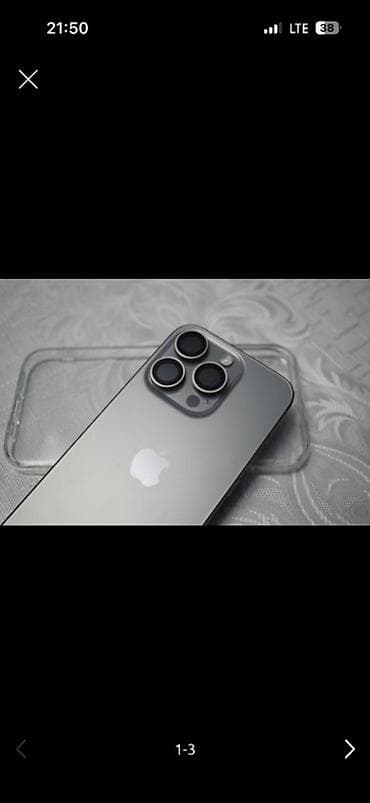 IPhone 15 Pro, Новый, 256 ГБ, Natural Titanium, Чехол, 83 %