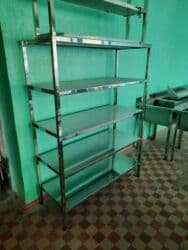 оборудование для магазина бу: Промышленные стеллажи и рабочие столы из нержавеющей стали. - — 9