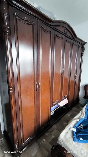 Столдор: Уктоочу бөлмө гарнитуру, Колдонулган, Эки кишилик керебет, Шкаф, Комод, Италия, МДФ — 4