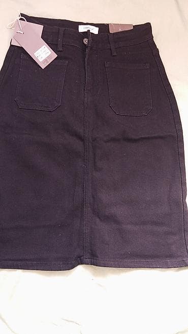 коженная юбка: Юбка джинсовая новая до колена — 1