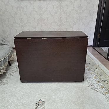 Мебель: Стол трансформер Для кухни, Стол-книжка, цвет - Коричневый — 4