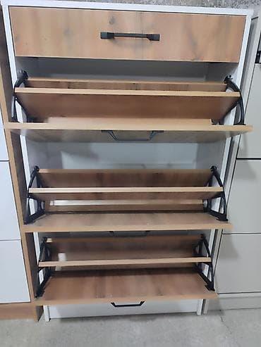 стол раскладушка: Тумба и подставка для обуви, Другой материал, цвет - Серый — 9