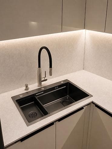 silver kitchen: Кухонная мойка SUS304 75×45 см Стильная и практичная кухонная мойка — 1