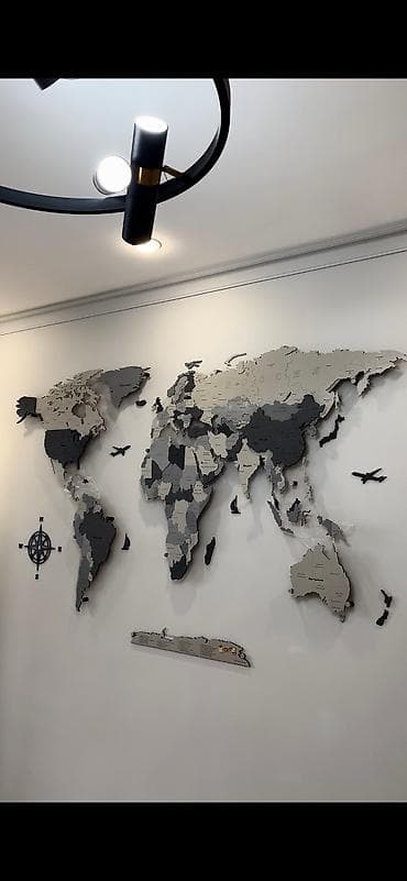 Майрамдык товарлар: Карта мира 200х120см . С установкой по городу. Все страны вместе — 2
