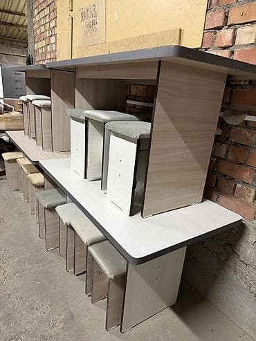 study table: Кухонный стол и стул, цвет - Серый — 1