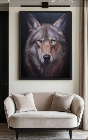 Картина «Волк» — эффектный портрет хищника в современном интерьерном