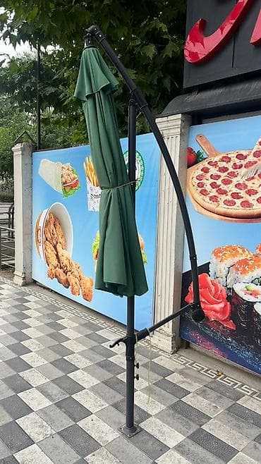 Козырёк-зонт для улицы с выносной (кронштейновой) стойкой. - Тип — 2