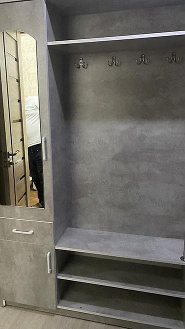 школьные шкафчики купить: Прихожая + платяной шкаф в едином стиле, цвет серый бетон. Состав и — 1