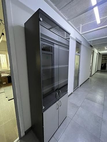 Офисные кресла: Офисный шкаф, цвет - Серый, ЛДСП — 1