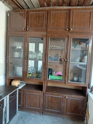 шкаф для посуды на кухню недорого: Сервант, ЛДСП — 3