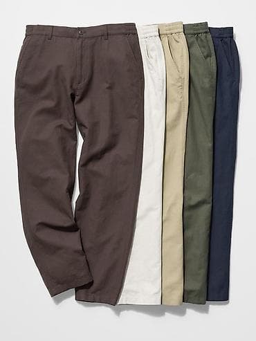 брюки клещ: Uniqlo Последний темно синий Размер Л Удобные брюки из смесовой — 2
