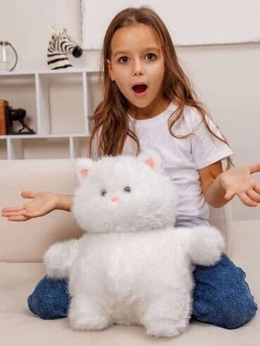 чебурашка из плюшевой пряжи: Мягкая игрушка котик 🐈‍⬛ 35см — 3