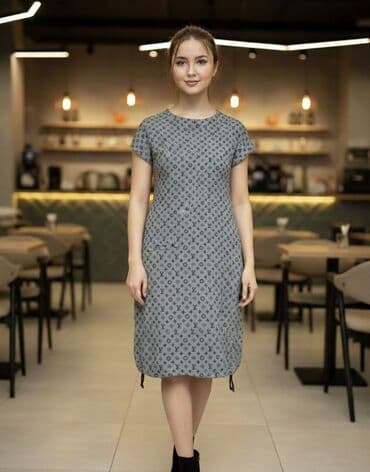 распродажа женской одежды больших размеров: Повседневное платье, Трикотаж, Прямое, Стандарт — 3