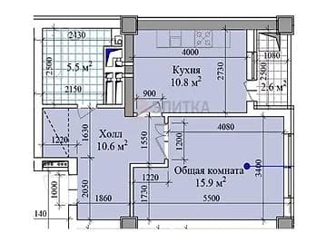 45: 1 комната, 45 м², Элитка, 12 этаж, Готовая ПСО (под самоотделку) — 1