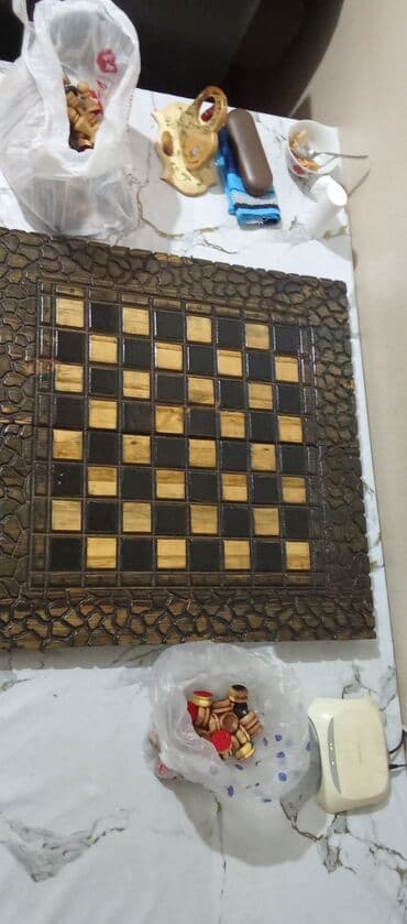 парты столы: Шахматы НАРДЫ размеры 50/60/70 см Все в комплекте, Ручная работа — 7