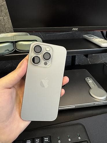 Техника и электроника: IPhone 15 Pro, Б/у, 256 ГБ, Natural Titanium — 1