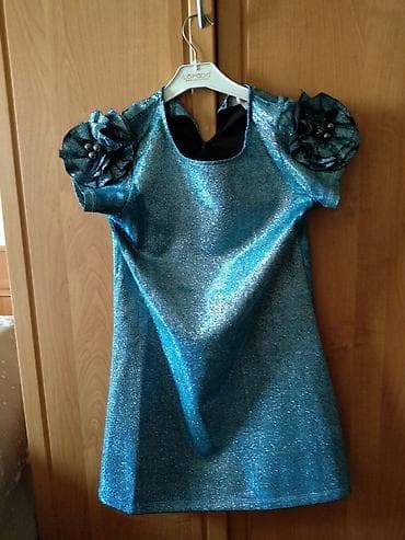 Детское платье, цвет - Голубой, Б/у