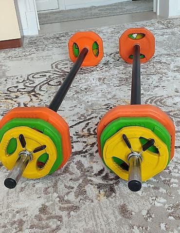 набор штанги: Комплект для силовых тренировок: 2 штанги с дисками по 20кг — 4