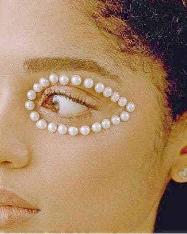 касметика для девочек: Стразы - жемчужины для лица, полу жемчужина, самоклейка, диаметр 5 мм — 2