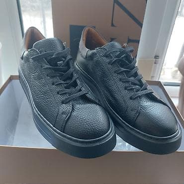 обу: Мужские кожаные кеды черного цвета.Привезли с турции маленькие - — 1