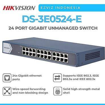 Серверлер: Новый, в коробке. Гигабитный. DS-3E0524-E(B) 24 Port Gigabit — 2