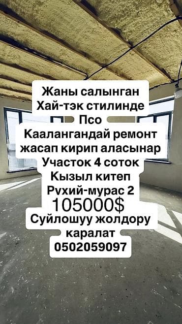 подсобный хозяйства: Продаётся новый одноэтажный дом в стиле хай‑тек, ПСО (предчистовая — 1
